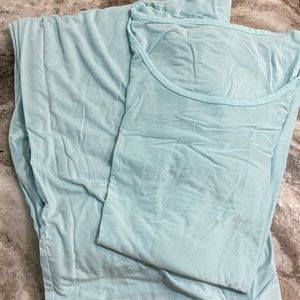 Powder blue bamboo sleep set